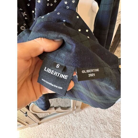 Libertine "Longfellow's Light of Stars" Crystal Embellished Shirt in Tartan Flan - Picture 8 of 11